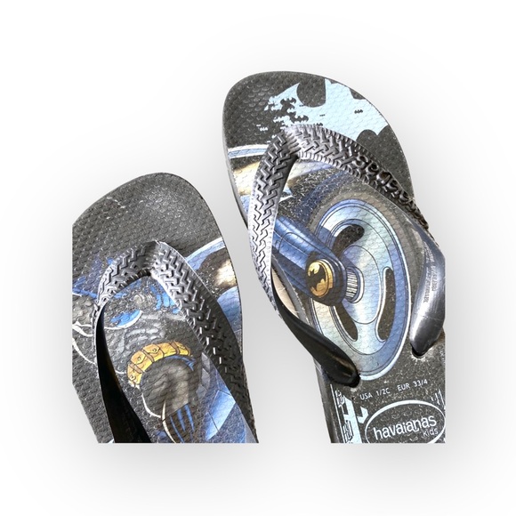 Havaianas ☻ Batman Print Flip Flops ☻ Brazilian Beach Sandals ☻ Black Size 1 2 - Picture 9 of 16